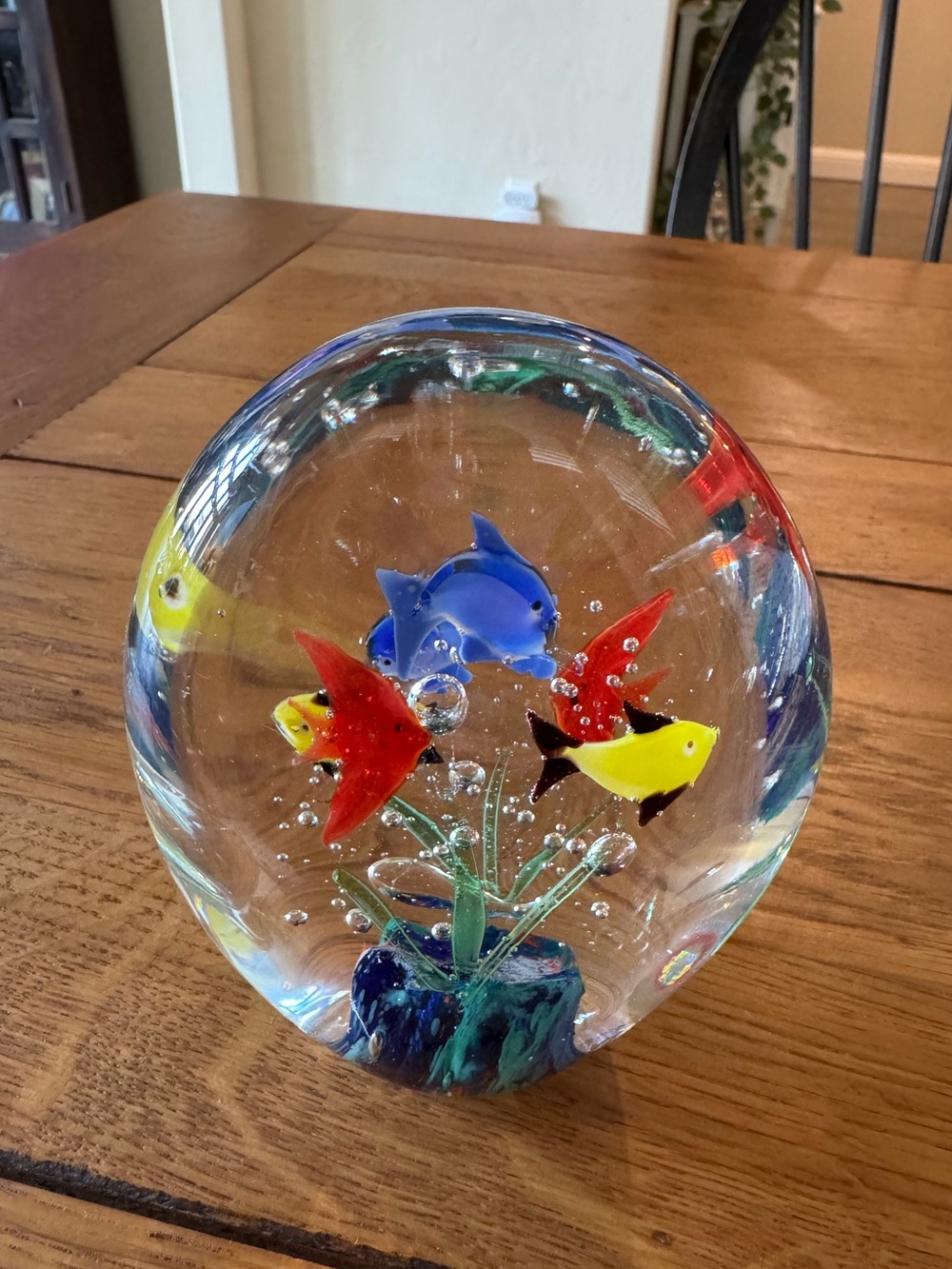 Heavy Murano Style 5" Art Glass Fish Aquarium Paperweight - Picture 2 of 4